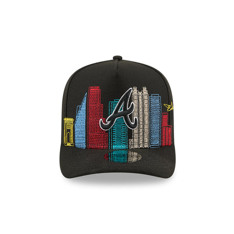 New Era 9Fifty A-Frame Atlanta Braves Skyline Snapback Hat - Black New Era