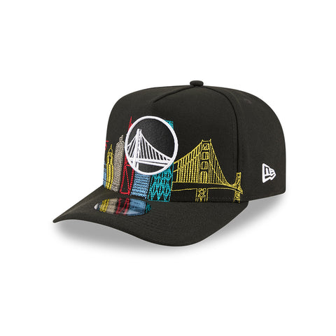 New Era 9Fifty A-Frame Golden State Warriors Skyline Snapback Hat - Black New Era