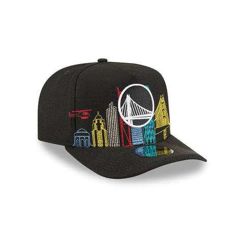 New Era 9Fifty A-Frame Golden State Warriors Skyline Snapback Hat - Black New Era