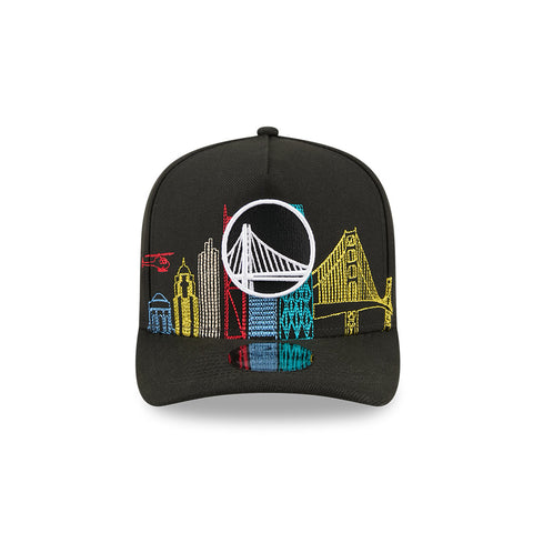 New Era 9Fifty A-Frame Golden State Warriors Skyline Snapback Hat - Black New Era