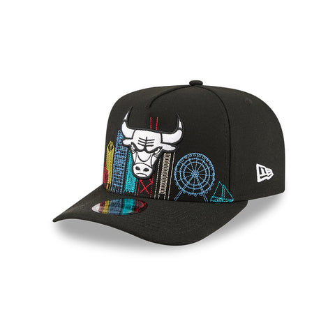 New Era 9Fifty A-Frame Chicago Bulls Skyline Snapback Hat - Black New Era
