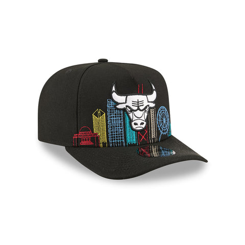 New Era 9Fifty A-Frame Chicago Bulls Skyline Snapback Hat - Black New Era