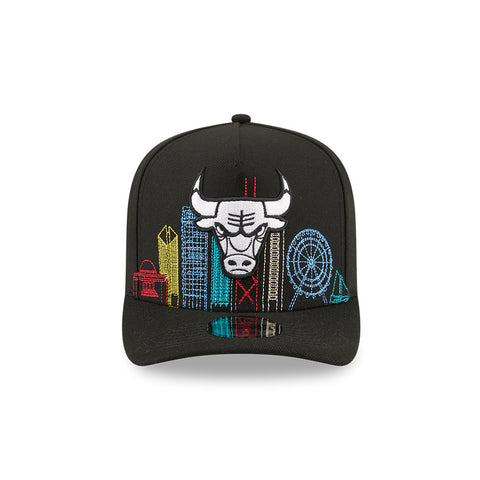 New Era 9Fifty A-Frame Chicago Bulls Skyline Snapback Hat - Black New Era
