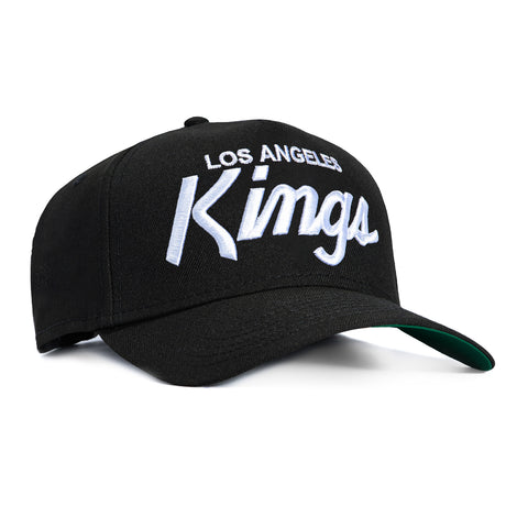 New Era 9Forty A-Frame Los Angeles Kings Script Snapback Hat - Black, White New Era