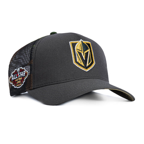 New Era 9Forty A-Frame Vegas Golden Knights 2022 All Star Patch Snapback Trucker Hat - Graphite, Camo New Era