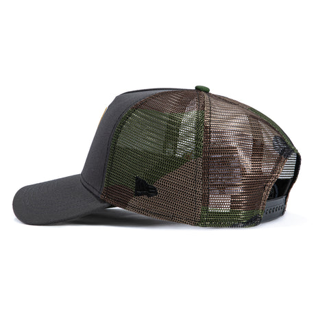 New Era 9Forty A-Frame Vegas Golden Knights 2022 All Star Patch Snapback Trucker Hat - Graphite, Camo New Era