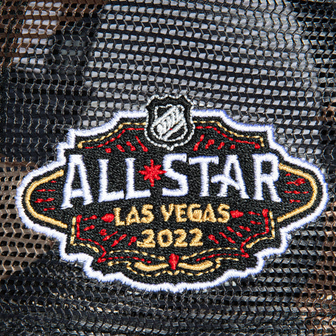 New Era 9Forty A-Frame Vegas Golden Knights 2022 All Star Patch Snapback Trucker Hat - Graphite, Camo New Era