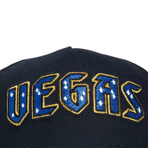 New Era 9Forty A-Frame Vegas Golden Knights 2023 Stanley Cup Champions Patch Word Snapback Hat - Navy New Era