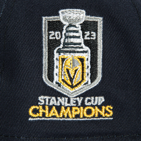 New Era 9Forty A-Frame Vegas Golden Knights 2023 Stanley Cup Champions Patch Word Snapback Hat - Navy New Era