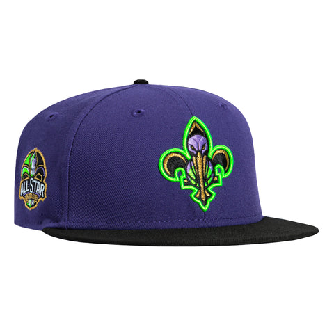 New Era 59Fifty New Orleans Pelicans 2014 All Star Game Patch Alternate Hat - Purple, Black, Light Green New Era