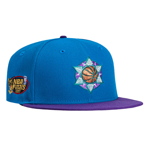 New Era 59Fifty Utah Jazz 1997 NBA Finals Patch Alternate Hat - Neon Blue, Purple New Era