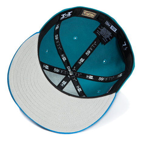 New Era 59Fifty Utah Jazz 1998 NBA Finals Patch Hat - Teal, Neon Blue New Era