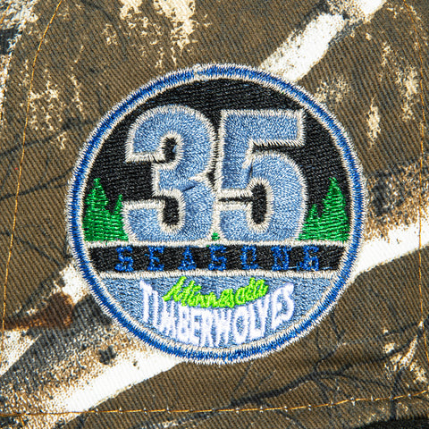 New Era 59Fifty Minnesota Timberwolves 35th Anniversary Patch 2008 Logo Hat - Realtree, Black New Era