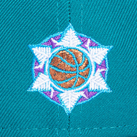 New Era 59Fifty Utah Jazz 1998 NBA Finals Patch Hat - Teal, Neon Blue New Era