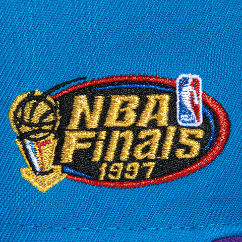 New Era 59Fifty Utah Jazz 1997 NBA Finals Patch Alternate Hat - Neon Blue, Purple New Era