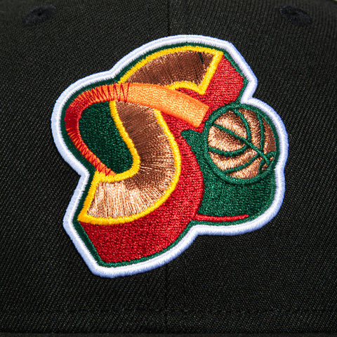 New Era 59Fifty Seattle Sonics 1996 NBA Finals Patch 1995 Alternate Hat - Black New Era