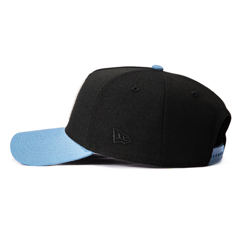 New Era 9Forty A-Frame Los Angeles Dodgers 50th Anniversary Stadium Patch Snapback Hat - Black, Indigo New Era