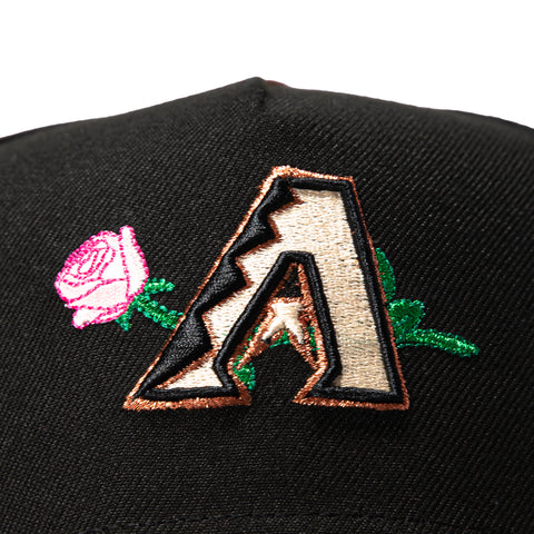 New Era 9Forty A-Frame Arizona Diamondbacks Inaugural Patch Rose Pink UV Snapback Hat - Black, Brown New Era