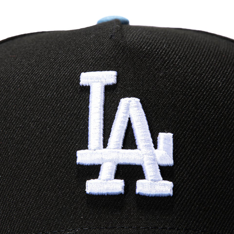 New Era 9Forty A-Frame Los Angeles Dodgers 50th Anniversary Stadium Patch Snapback Hat - Black, Indigo New Era