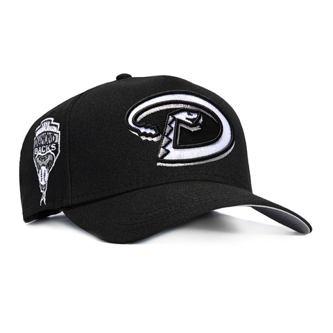 New Era 9Forty A-Frame Arizona Diamondbacks Inaugural Patch D Snapback Hat - Black, White New Era