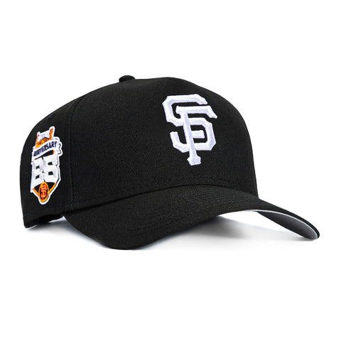 New Era 9Forty A-Frame San Francisco Giants 25th Anniversary Stadium Patch Snapback Hat - Black, White New Era