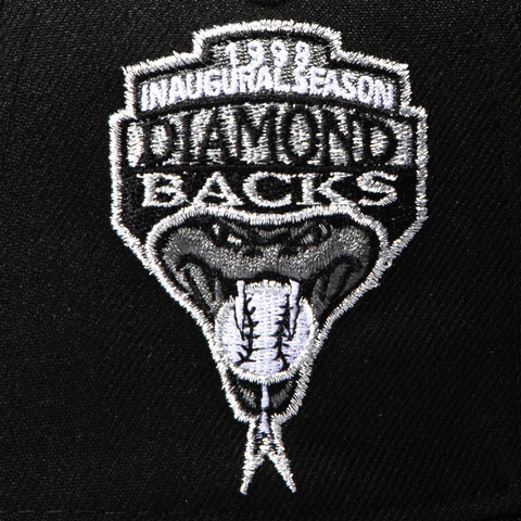New Era 9Forty A-Frame Arizona Diamondbacks Inaugural Patch D Snapback Hat - Black, White New Era