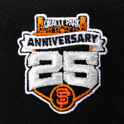 New Era 9Forty A-Frame San Francisco Giants 25th Anniversary Stadium Patch Snapback Hat - Black, White New Era