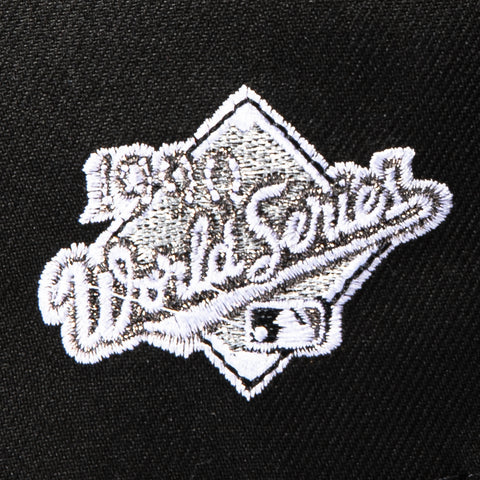 New Era 9Forty A-Frame Cincinnati Reds 1990 World Series Patch Old English Snapback Hat - Black, White New Era