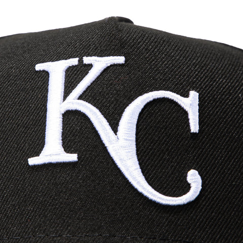 New Era 9Forty A-Frame Kansas City Royals 1985 World Series Patch Snapback Hat - Black, White New Era