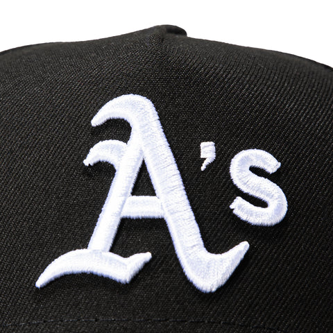 New Era 9Forty A-Frame Oakland Athletics 1989 World Series Patch Snapback Hat - Black, White New Era