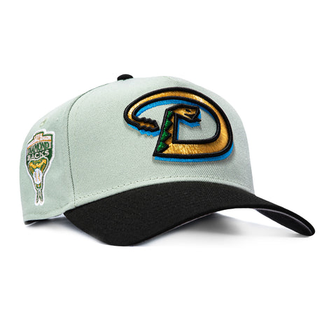 New Era 9Forty A-Frame Arizona Diamondbacks Inaugural Patch D Snapback Hat - Everest Green, Black New Era