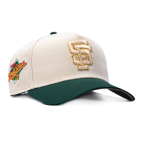 New Era 9Forty A-Frame San Francisco Giants 1989 World Series Patch Snapback Hat - Stone, Green New Era