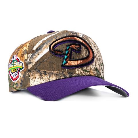 New Era 9Forty A-Frame Arizona Diamondbacks 2001 World Series Patch Snapback D Hat - Realtree, Purple New Era