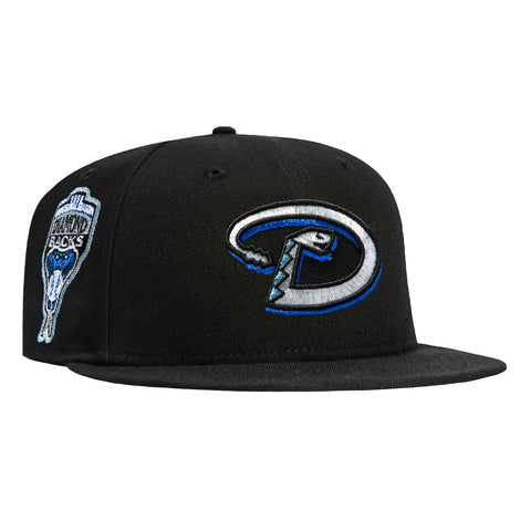 New Era 59Fifty Arizona Diamondbacks Inaugural Patch D Hat - Black, Metallic Silver, Light Blue New Era