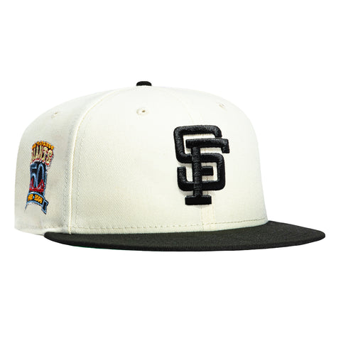 New Era 59Fifty San Francisco Giants 50th Anniversary Patch Hat - White, Black New Era