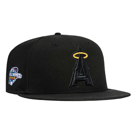 New Era 59Fifty Los Angeles Angels 2002 World Series Patch Hat - Black, Black, Metallic Gold New Era