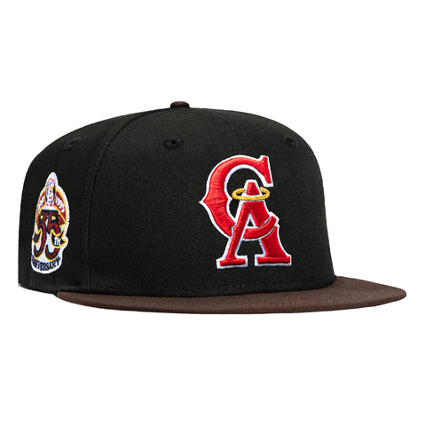 New Era 59Fifty Los Angeles Angels 35th Anniversary Patch Hat - Black, Brown New Era