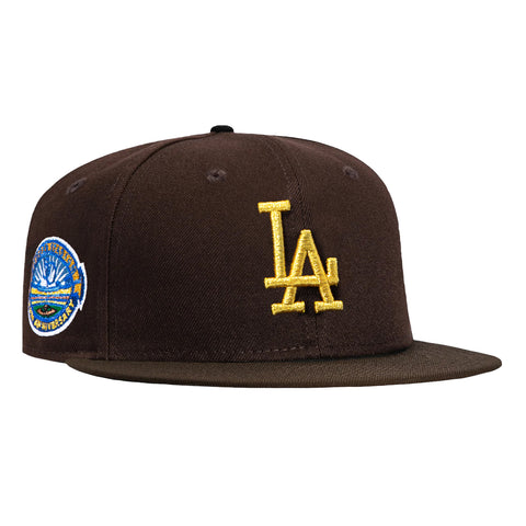 New Era 59Fifty Gold Rush Los Angeles Dodgers 50th Anniversary Stadium Patch Hat - Dark Brown, Metallic Gold New Era