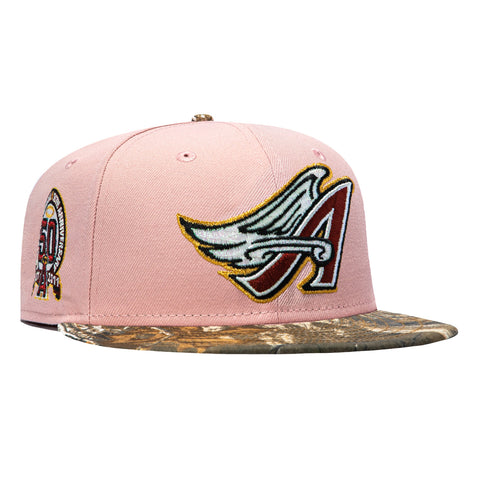 New Era 59Fifty Los Angeles Angels 50th Anniversary Patch Hat - Pink, Realtree New Era