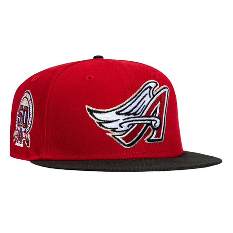 New Era 59Fifty Los Angeles Angels 50th Anniversary Patch Hat - Red, Black New Era
