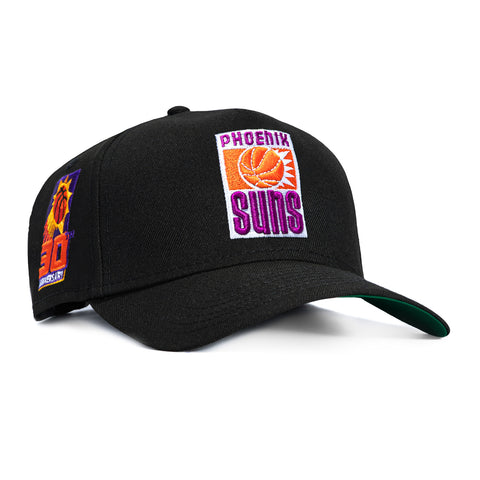 New Era 9Forty A-Frame Black Dome Phoenix Suns 30th Anniversary Patch 1968 Snapback Hat - Black New Era