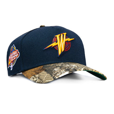 New Era 9Forty A-Frame Golden State Warriors 2000 All Star Game Patch Snapback Hat - Navy, Realtree New Era