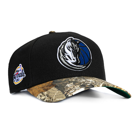 New Era 9Forty A-Frame Dallas Mavericks The Finals 2011 Patch Snapback Hat - Black, Realtree New Era