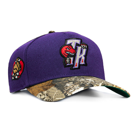 New Era 9Forty A-Frame Toronto Raptors 30th Anniversary 1995 Patch TR Snapback Hat - Purple, Realtree New Era