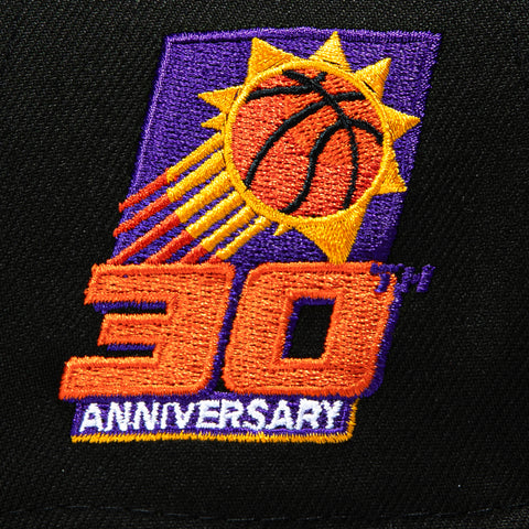 New Era 9Forty A-Frame Black Dome Phoenix Suns 30th Anniversary Patch 1968 Snapback Hat - Black New Era