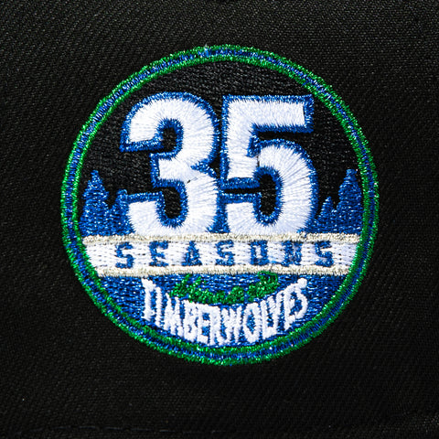 New Era 9Forty A-Frame Minnesota Timberwolves 35th Anniversary Patch Snapback Hat - Black, Realtree New Era