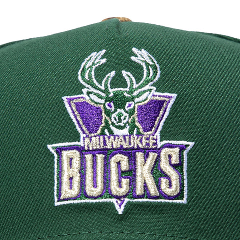 New Era 9Forty A-Frame Milwaukee Bucks 1993 Logo Patch Snapback Hat - Green, Realtree New Era