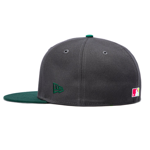 New Era 59Fifty Citrus Atlanta Braves 1999 World Series Patch Hat - Graphite, Green New Era