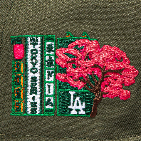 New Era 59Fifty Citrus Los Angeles Dodgers 2025 Tokyo Series Patch Hat - Olive, Green New Era