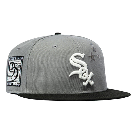 New Era 59Fifty Chicago White Sox 95th Anniversary Brick Patch Stars Hat - Storm Grey, Black New Era